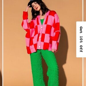 🚨ISO‼️Dressed in Lala pink checkered cardigan NOT FOR SALE